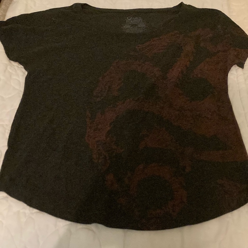 Game of Thrones Targaryen Sigil T-Shirt Heathered Black/Red House of the Dragon